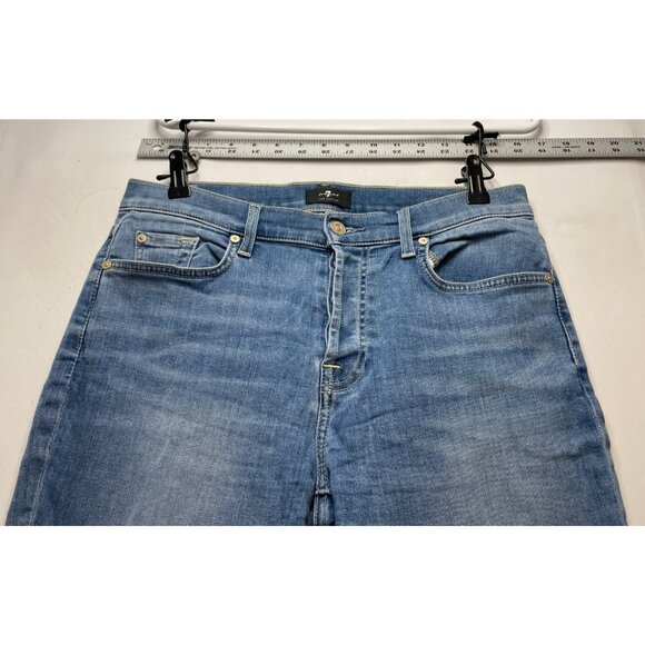 7 for All Mankind jeans womens 28 30 x 29 Josefina button fly mid rise blue - Picture 2 of 13